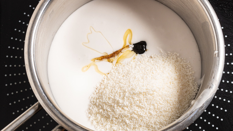 white liquid with seasonings